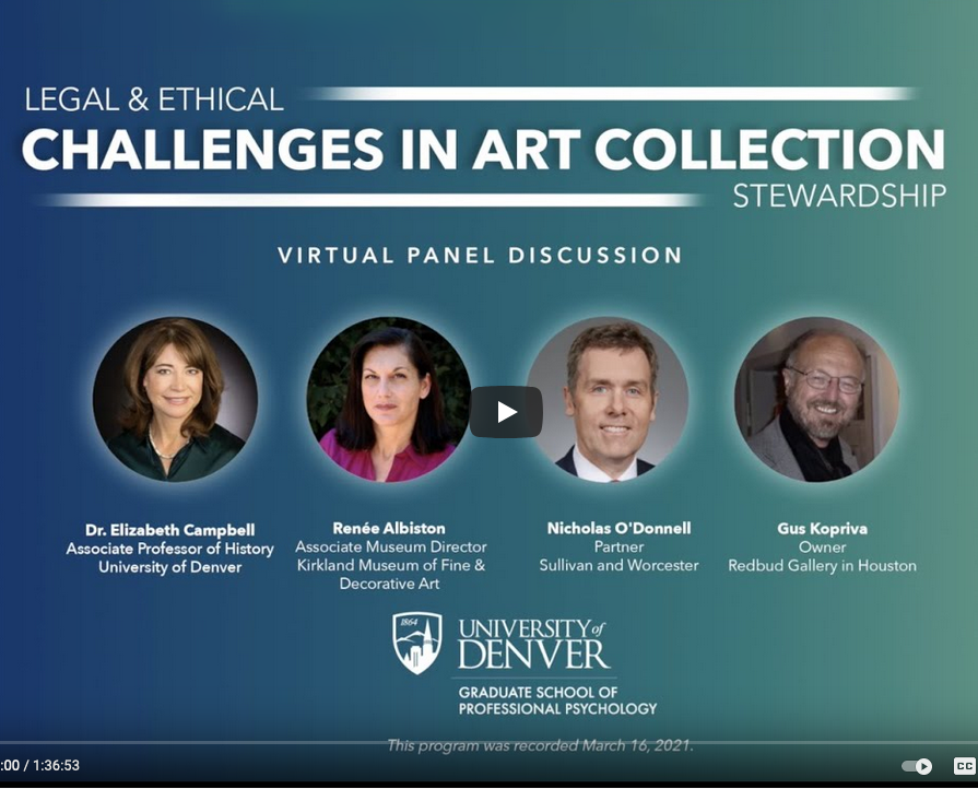 legal & ethical challenges in art collection stewardship video