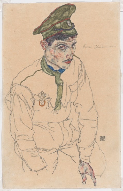 Egon Schiele, Russian Prisoner of War, 1916, watercolor and graphite, The Art Institute of Chicago.