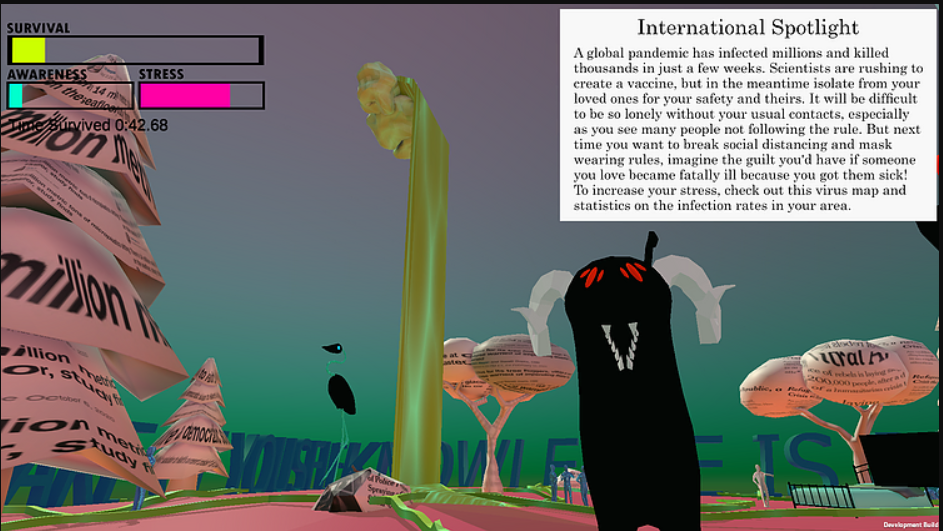 A screenshot of Ashley Kneemueller's video game Newscape