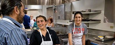 Photo from the Casa de Paz Cook In featuring students