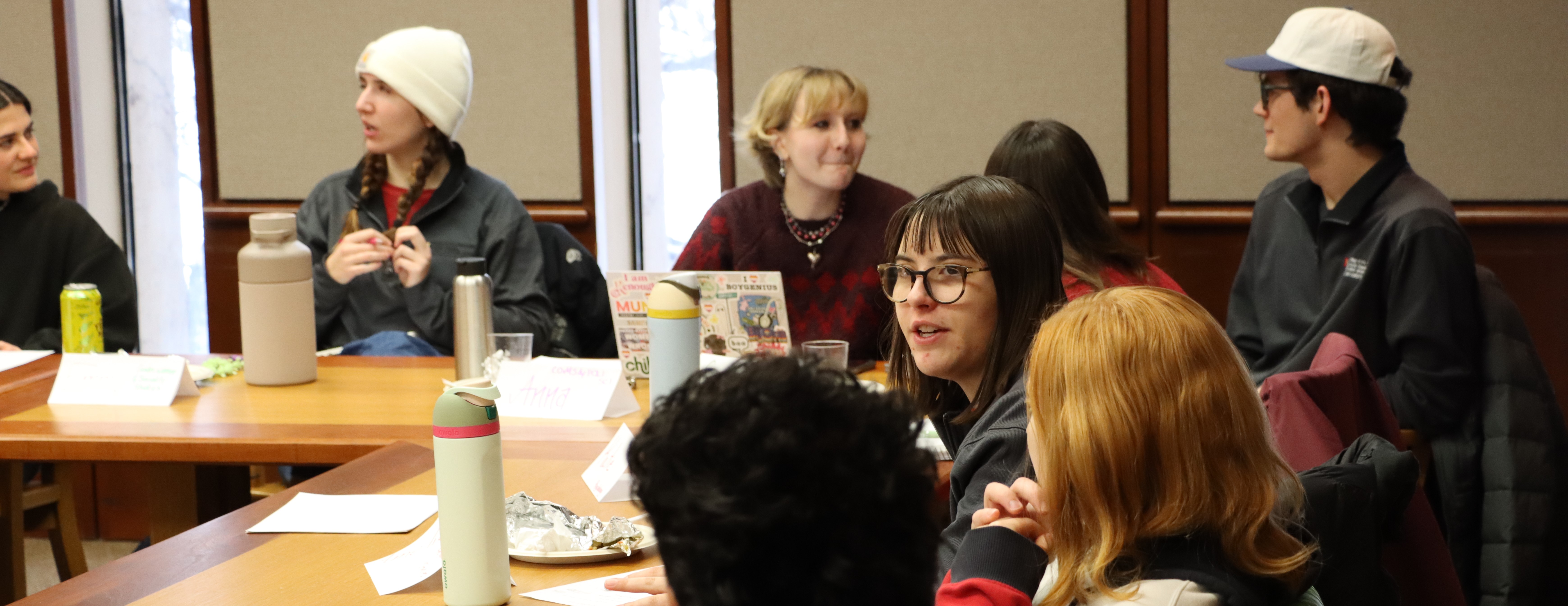 students talking