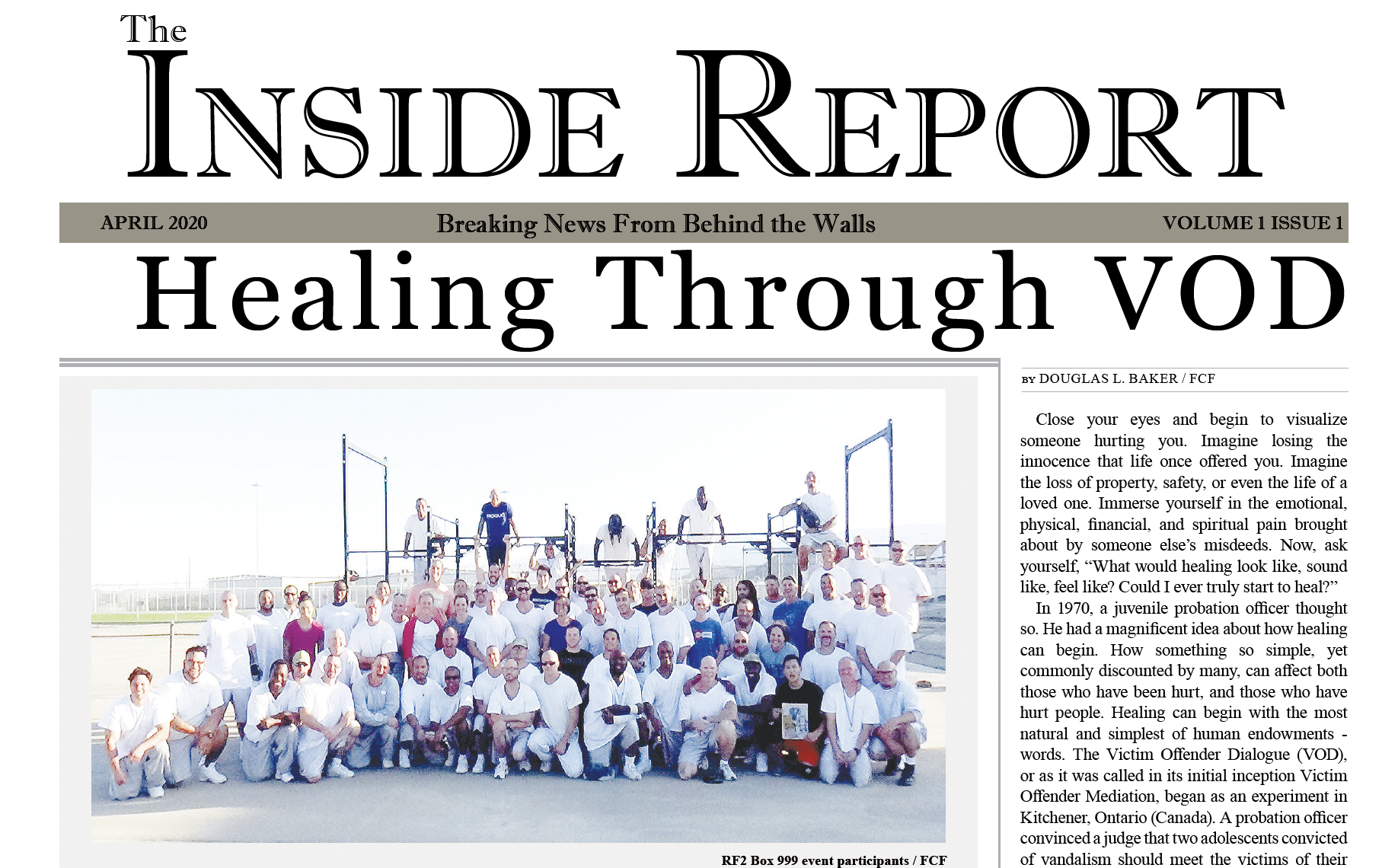 The Inside Report Volume 1 Issue 1 Cover Page