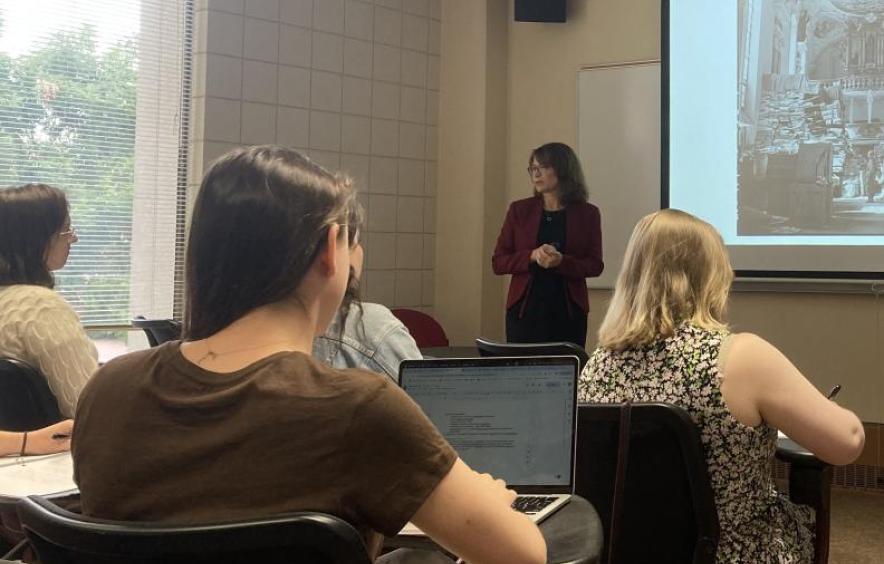 ACE students at a lecture in a classroom