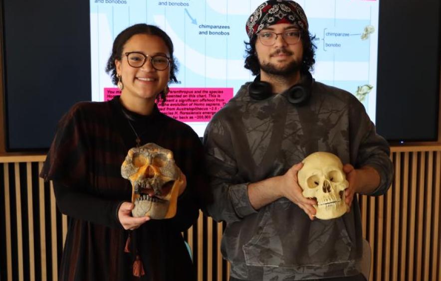 Students presenting their research 