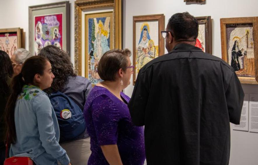 Crowd at a Davis Gallery opening reception