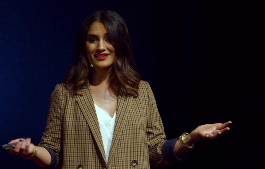 Samira Rajabi Giving TedX Presentation