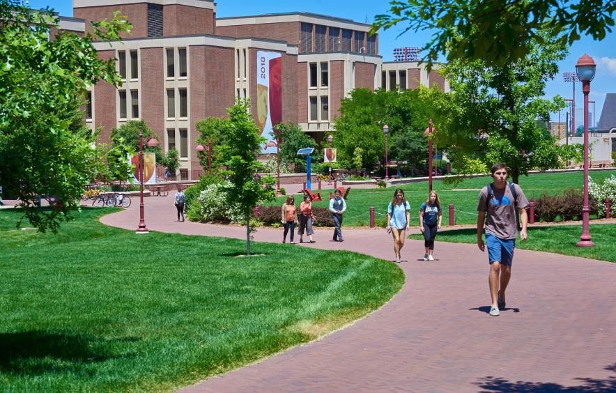 students walking from sturm