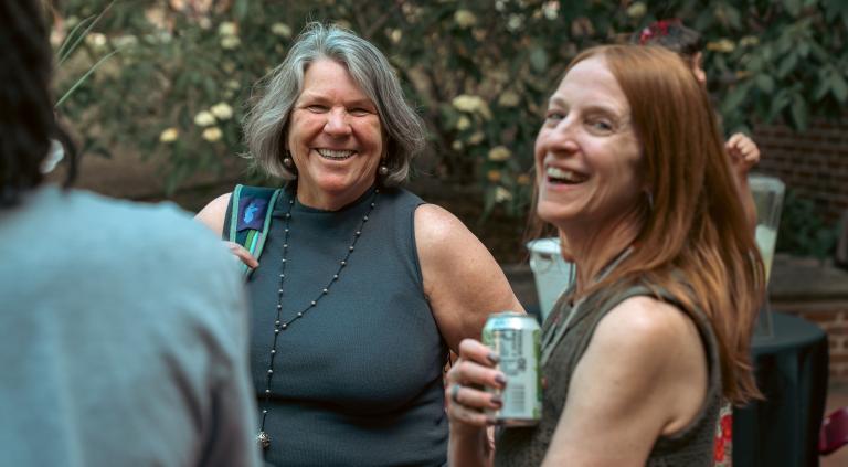 Two women laughing