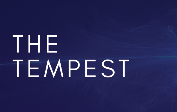 The Tempest on blue background