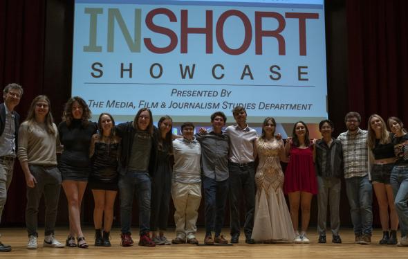 Students are honored during the InShort showcase at DU.