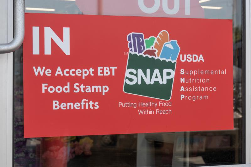 sign displaying SNAP benefit details