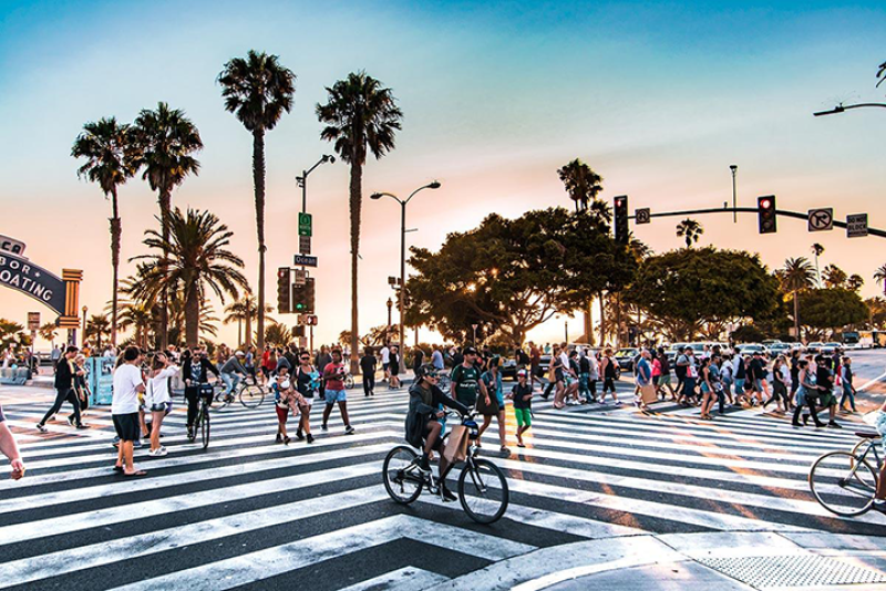 Crowded Sidewalk