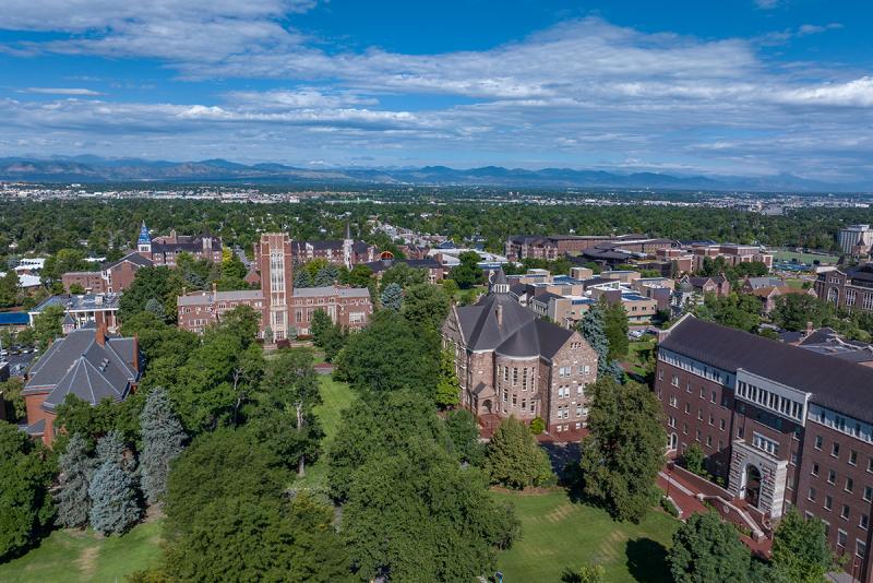 Overhead photo of DU campus