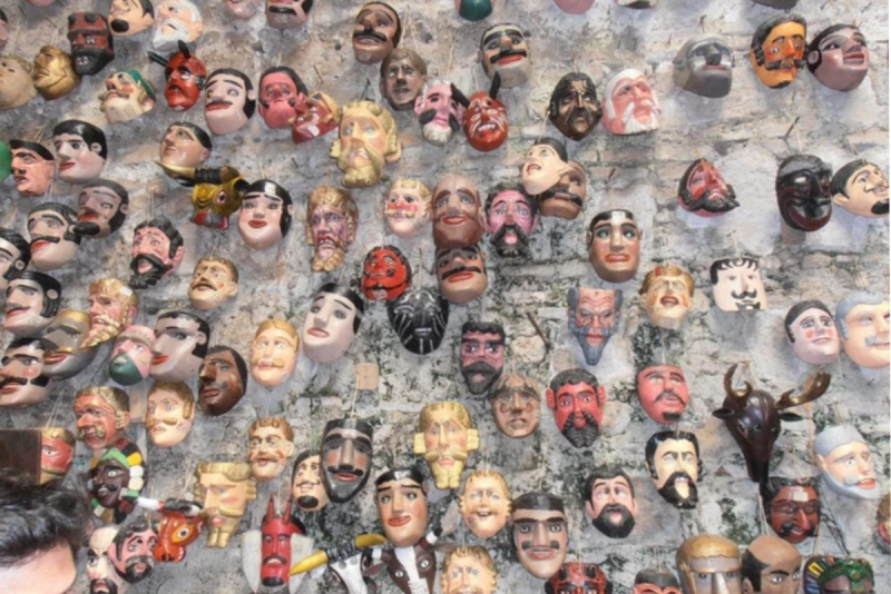 wall of masks
