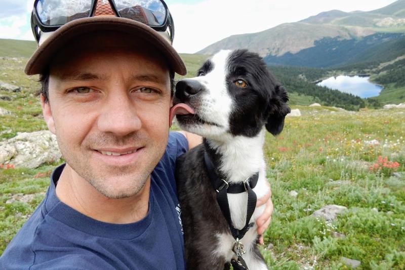 Ethan Crawford with dog