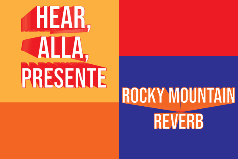 Podcast logos for Hear, Alla, Presente and Rocky Mountain Reverb