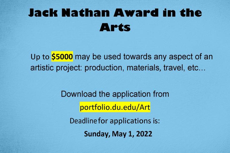 Jack Nathan Award in the Arts flyer