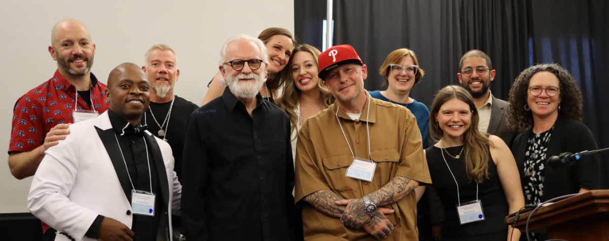 Folks smiling together