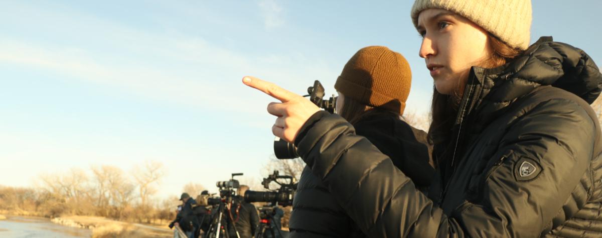 MFJS students filming during their course as they created an environmental documentary.