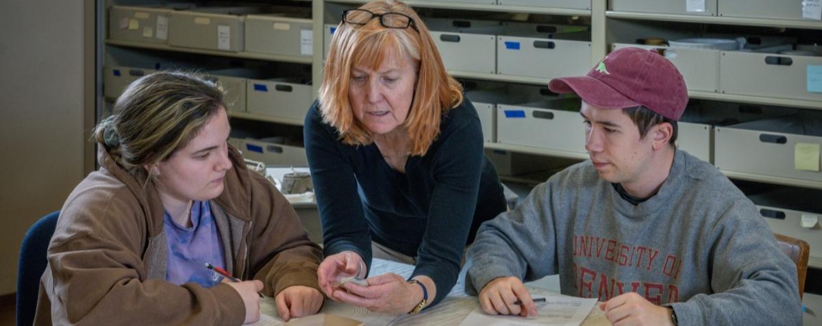 bonnie talking to students