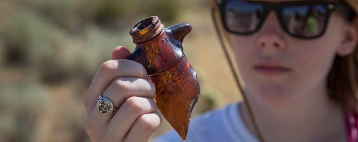 student working in the field 