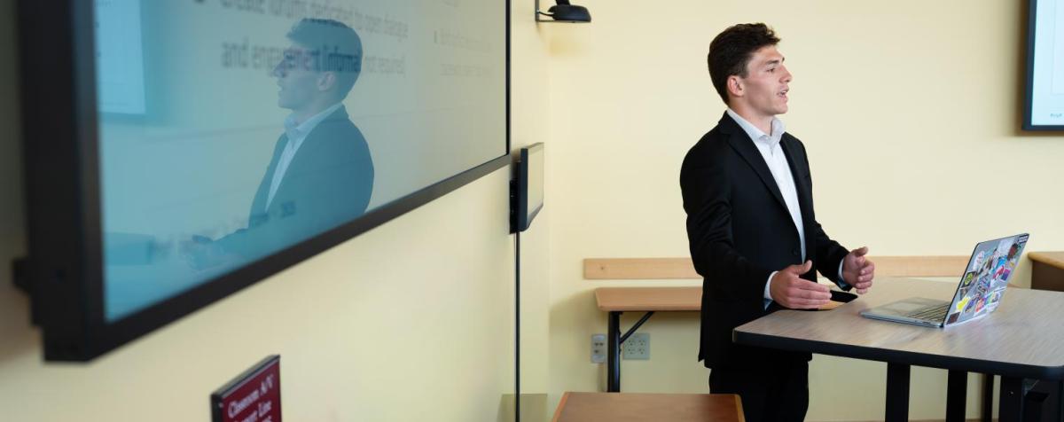 Student presenting 