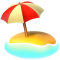 Beach with Umbrella Emoji