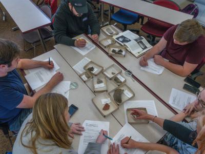 Students gather in a classroom as part of a CERI event.