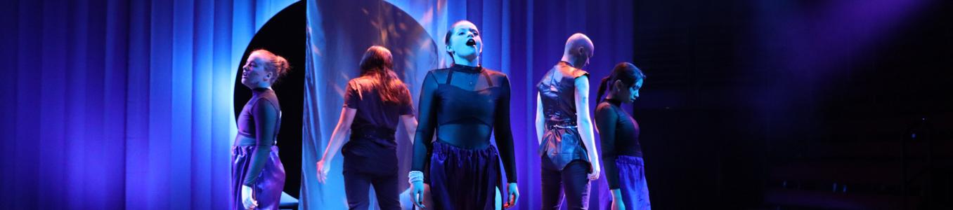 Students from the Department of Theatre performing in a production of Medea.