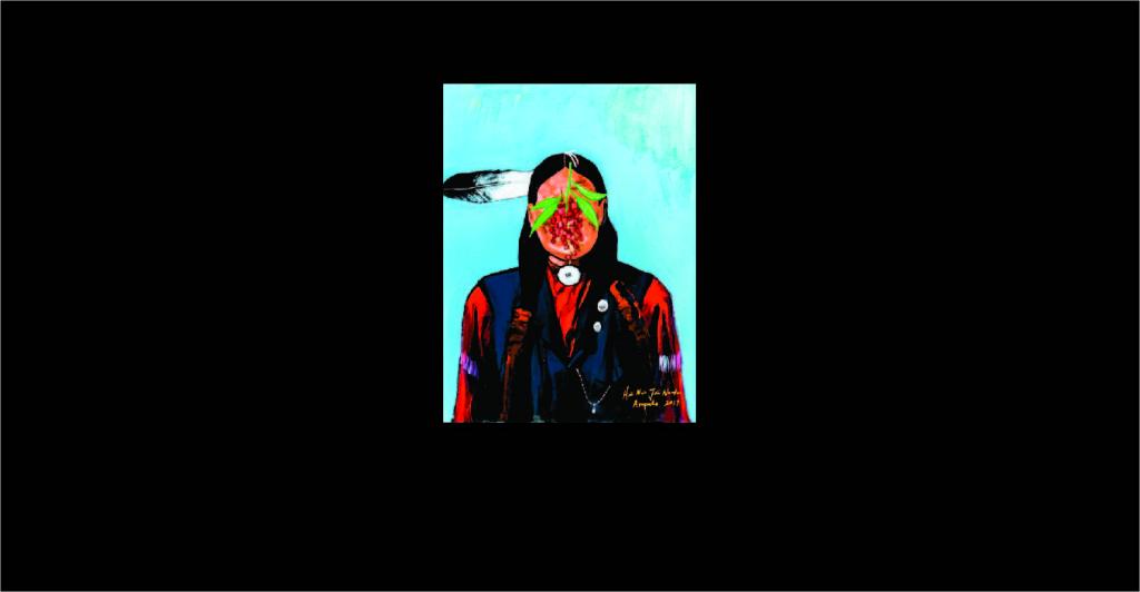 Arapaho with Chokecherries (ode to Rene Magritte)