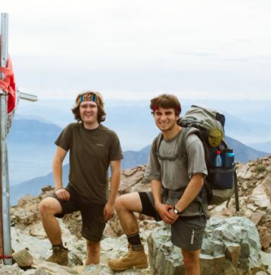 Myles Goldstein (right) with friend studying abroad in Chile