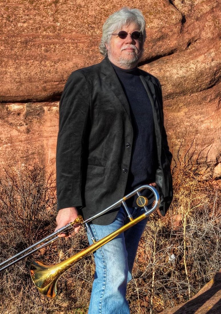 Steve Wiest holding trombone