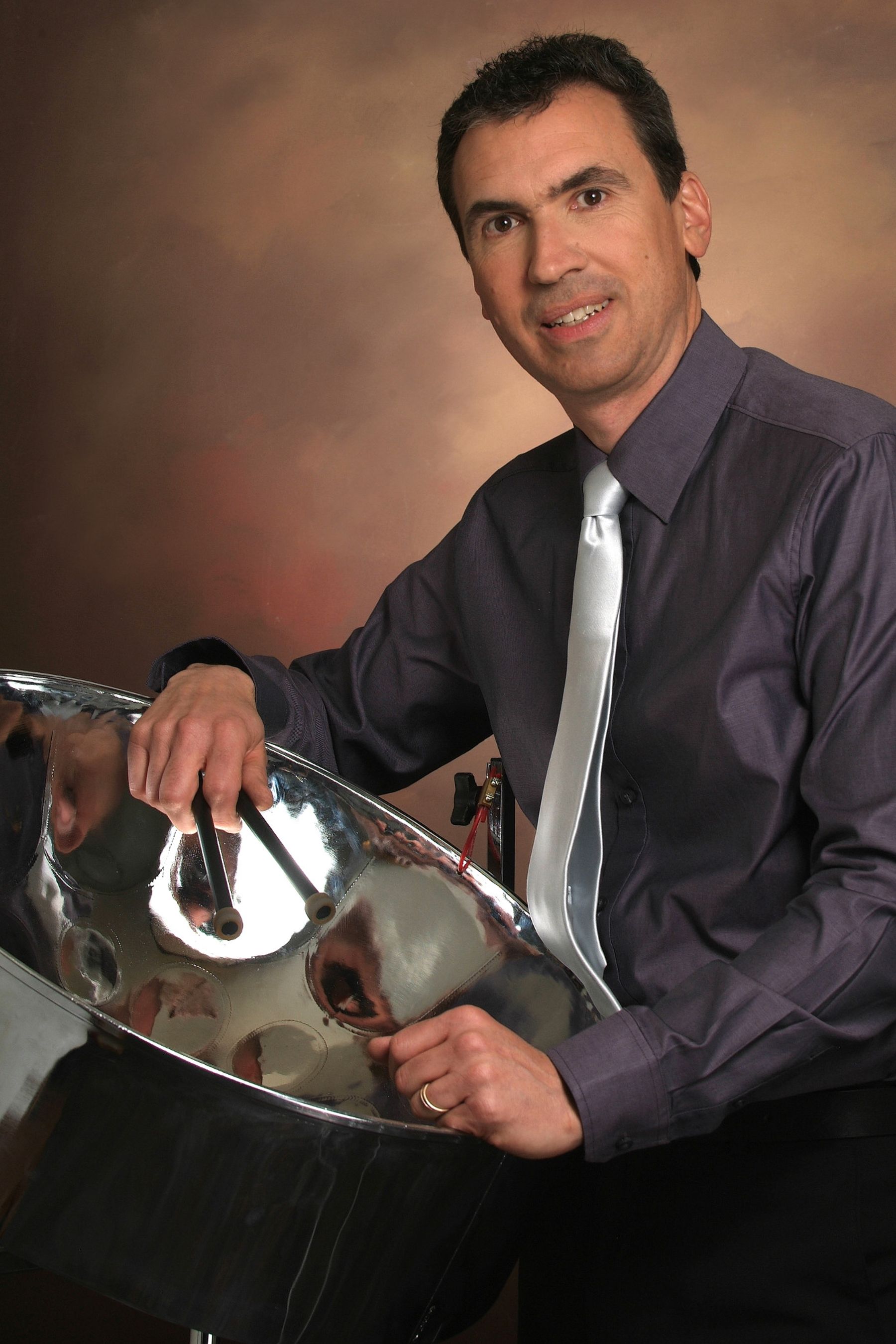 Thomas Miller with a steel drum